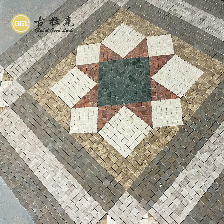 Modern Style Custiomized Pattern Art Marble Stone Mosaic for Interior Decor Parquet Feature Graphic Design