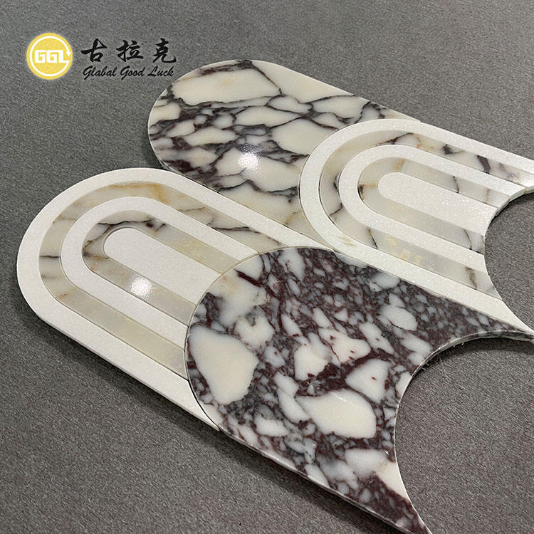 Fashion Style Marble Watetjet Mosaic For Wall Backsplash Marble Decor