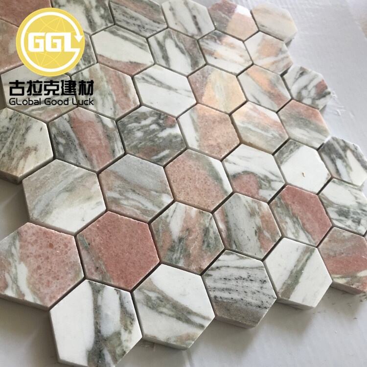 Rosso Norwegian Marble Hexagon Mosaic Tile For Wall and Floor Tile