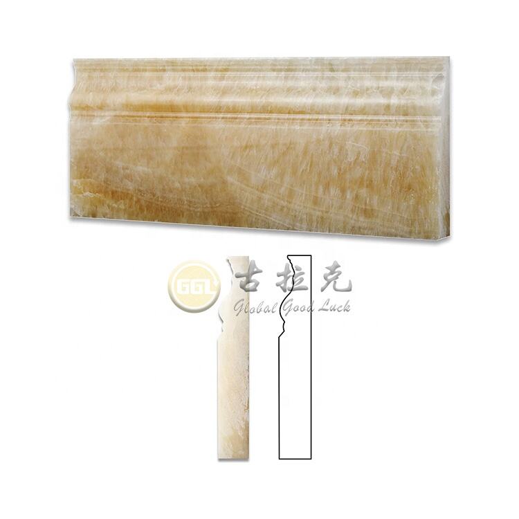 Yellow Onyx Marble Chair Rail Trim Skirting Tile Crown Moulding Decor