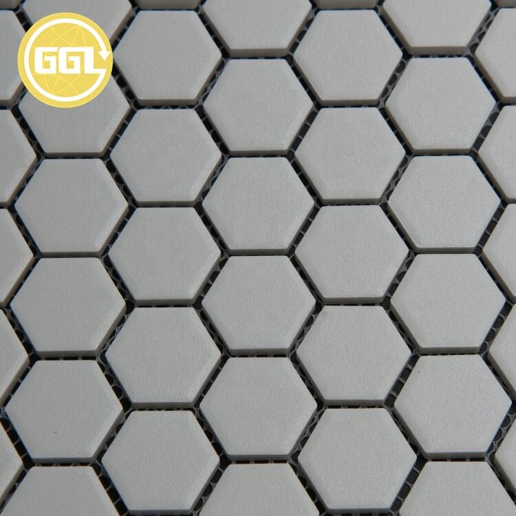 Hexagon Ceramic Mosaic Tile White Porcelain Tile for Bathroom Wall Floor Decor