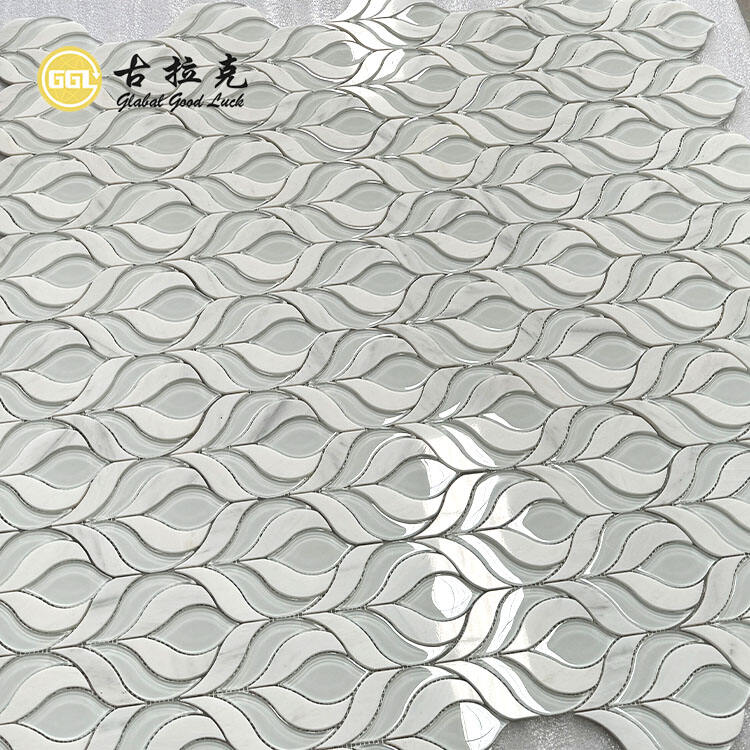 New Design Marble Mix Glass Mosaic Tile for Home Decor