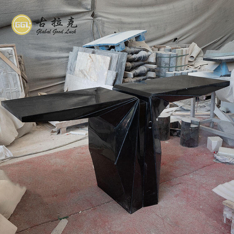 Good Luck Stone Black Console Table French Style Luxury Console Table