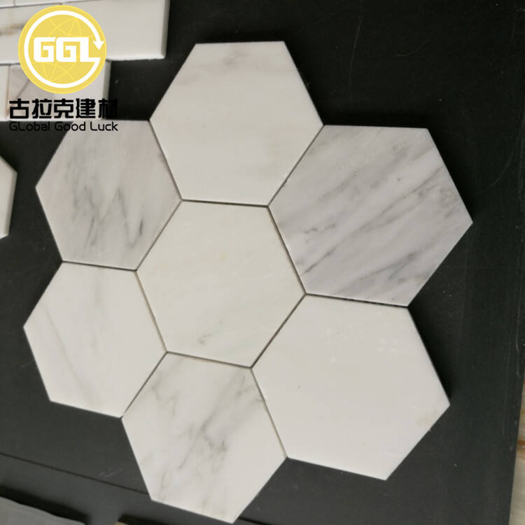 Marble Mosaic Style Large Hexagonal Tile