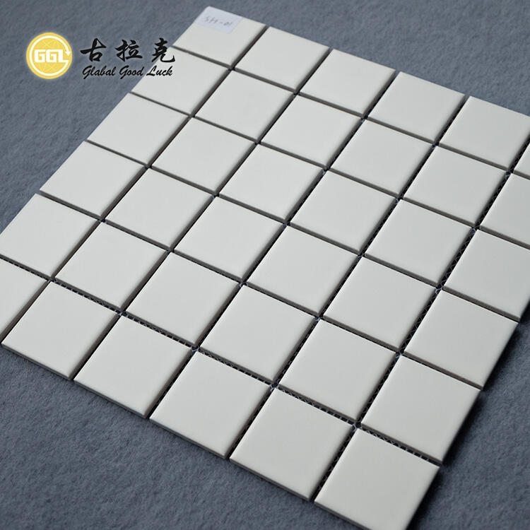 Square Pure White Mosaic Tile Ceramic Mosaic Porcelain Pool Bathroom Wall Floor Tile