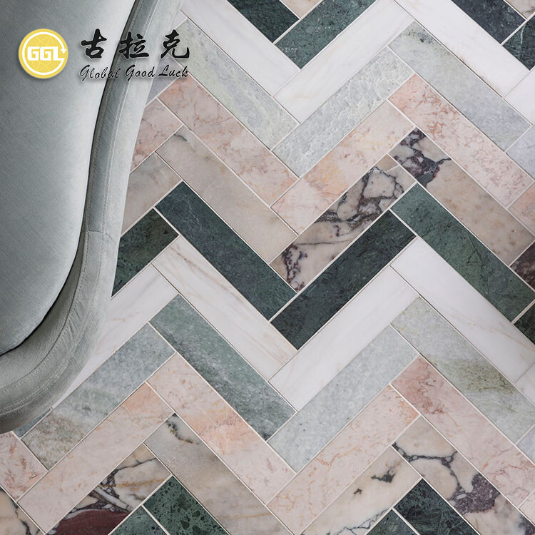 Green Marble Stone Mosaic Tile for Bathroom Wall Floor Decor