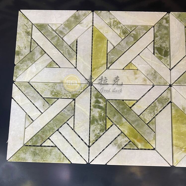 Natural Green Marble Mixed Pure White Marble Mosaic Tile for Wall Floor Decor