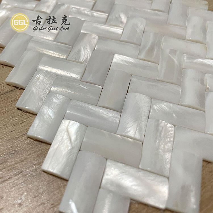 Herringbone Mother of Pearl Shell Tiles Mosaic For Interior Decoration