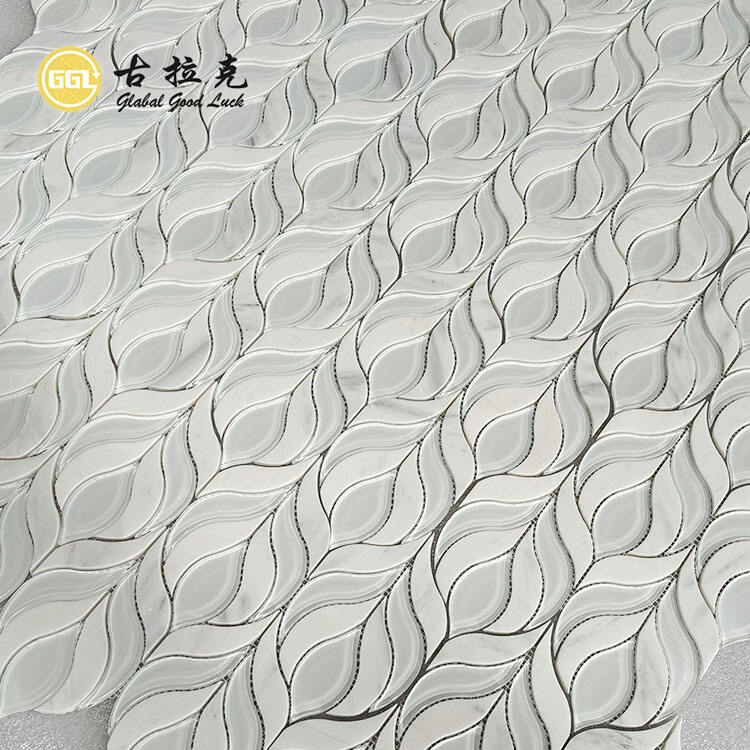 New Design Marble Mix Glass Mosaic Tile for Home Decor