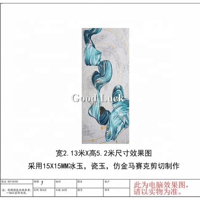 Customized Art Wall Mural Glass Mosaic Tile Design Mural Mosaic