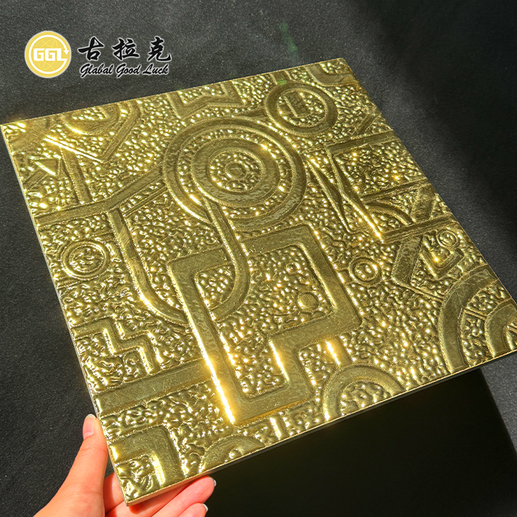 3D Surface Design Golden Ceramic Tiles For Wall And Flooring Tile