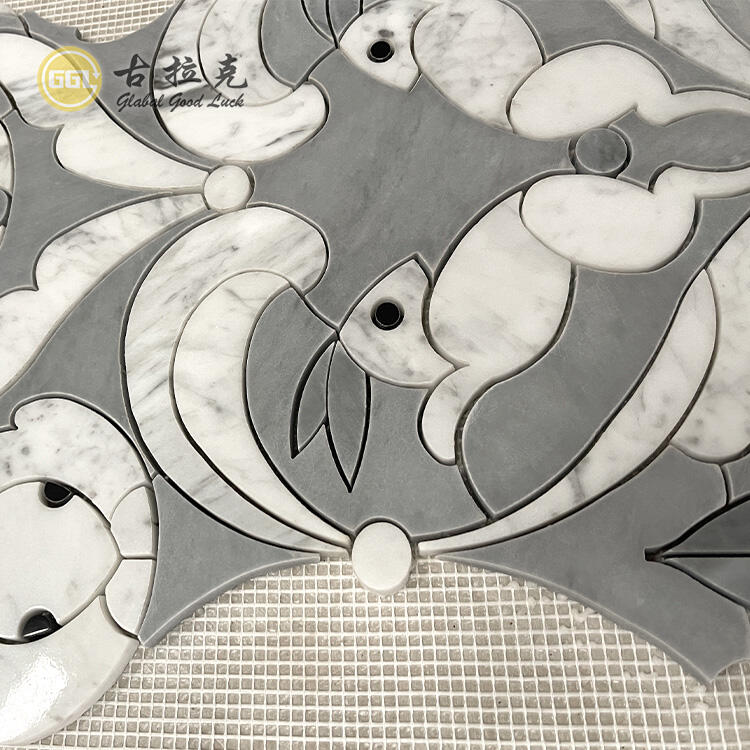 Rabbit Shape Pattern Marble waterjet Mosaic Marble Tile 