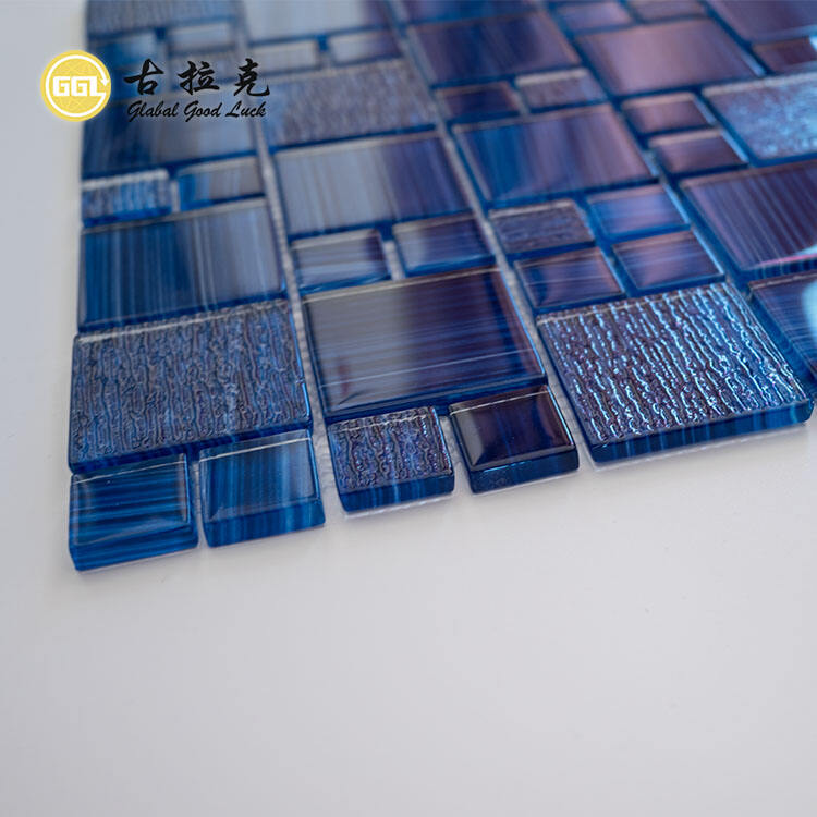 Dark Blue Wall Tiles Glass Background Decorate Glass Mosaic Tile