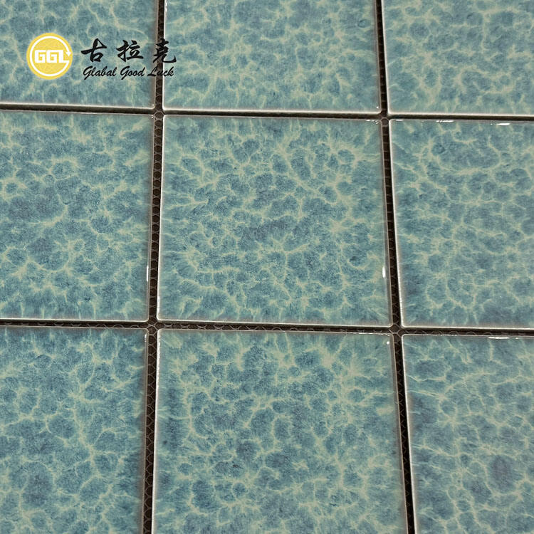 Kiln-surface Green Ceramic Mosaic Floor Wall Pool Bathroom Kitchen Tile