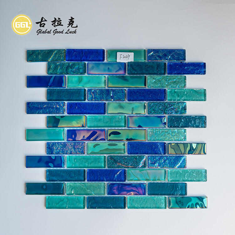 Blue Green Crystal Glass Mosaic Pool Mosaic Tile Interior Wall Tiles