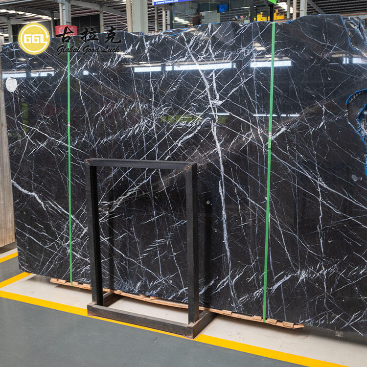 Polished Surface Nero Marquina Marble Slab for Interior Decorative and Floor Wall