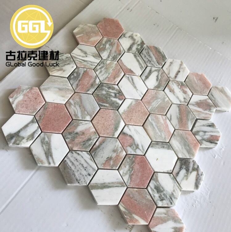 Rosso Norwegian Marble Hexagon Mosaic Tile For Wall and Floor Tile