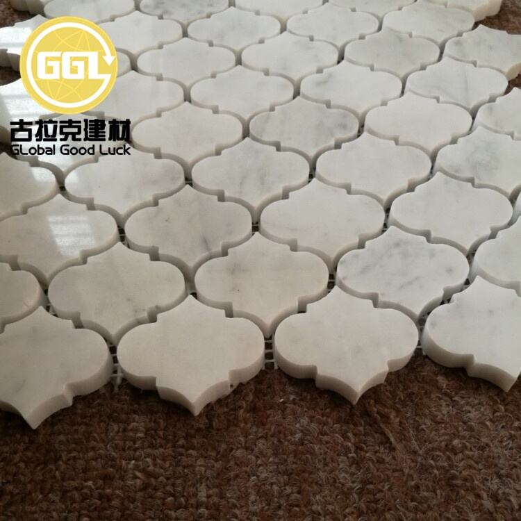 Carrara White Marble Lantern-Shaped Mosaic Wall Flooring Tiles