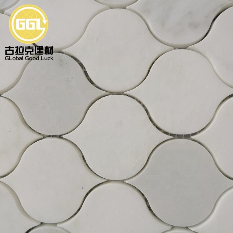 China White Marble Lantern-Shaped Marble Mosaic Tile