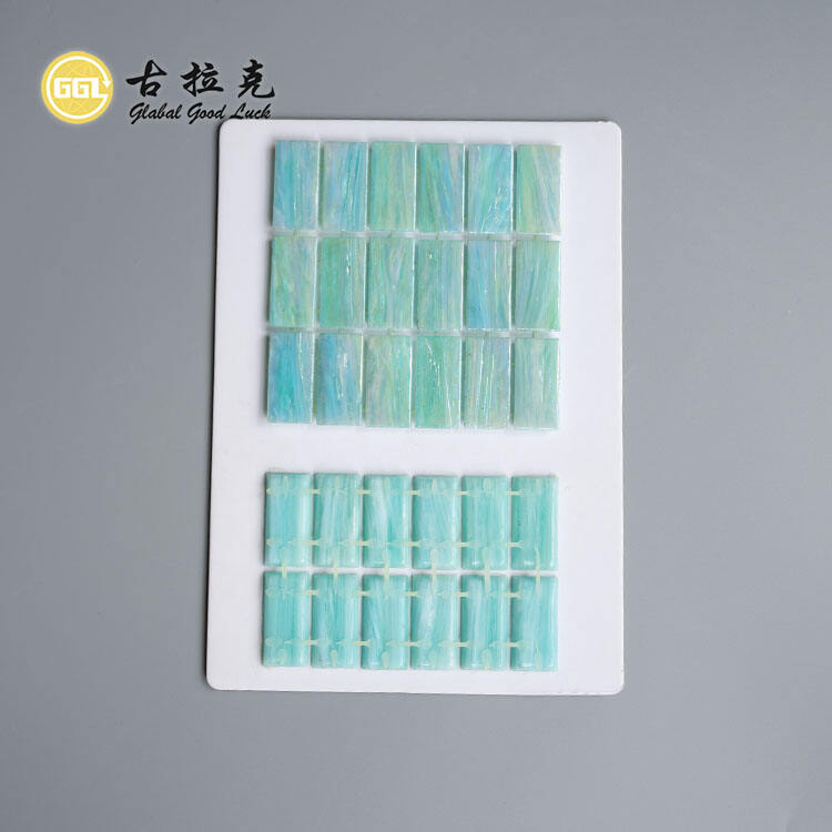 New Light Green Glass Mosaic Tile Dot-Mounted Pool Mosaic Tiles