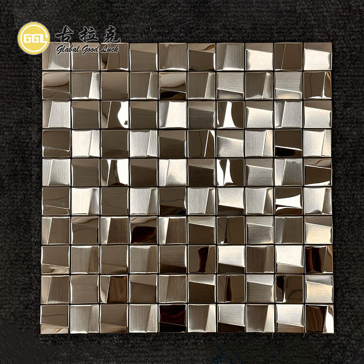 Sliver Metal Mosaic Tiles 3D Stainless Mosaic