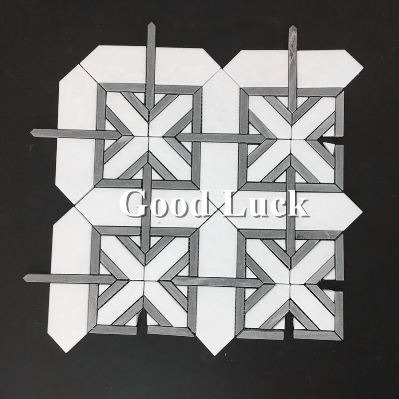 New Design Mosaic White Grey Marble Mosaic for Hotel Decor Wall Floor Tile