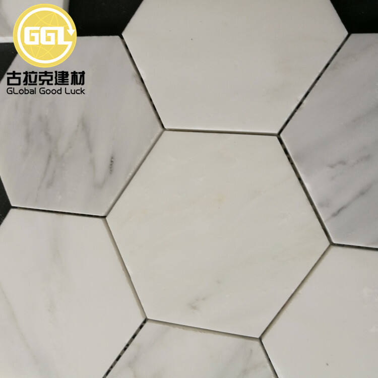 Marble Mosaic Style Large Hexagonal Tile