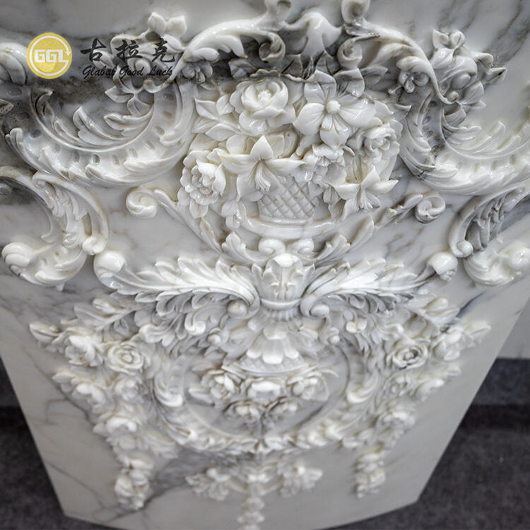 Modern Design Handmade Carving Marble Calacattaa White Marble Tile for Villa Application