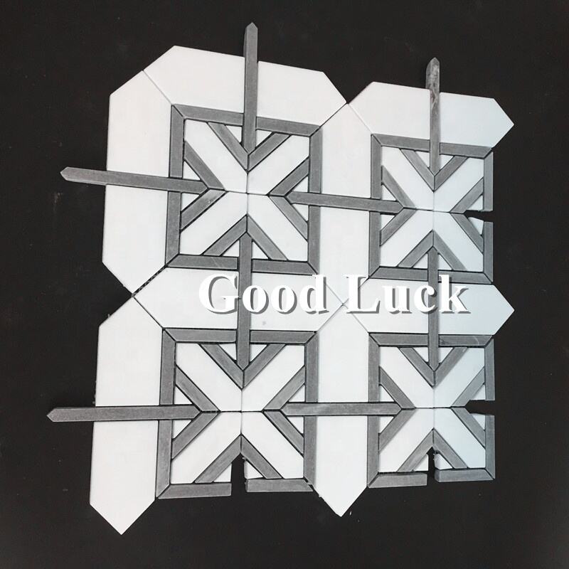 New Design Mosaic White Grey Marble Mosaic for Hotel Decor Wall Floor Tile