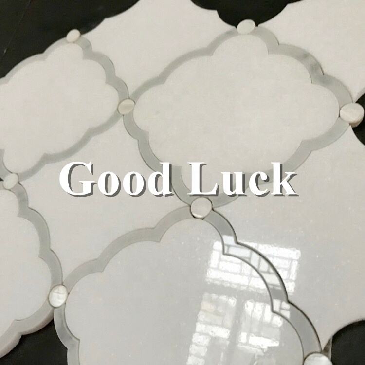 Polished Surface Lantern Shape White Marble Mix Arabesque Shell Mother of Pearl Tile