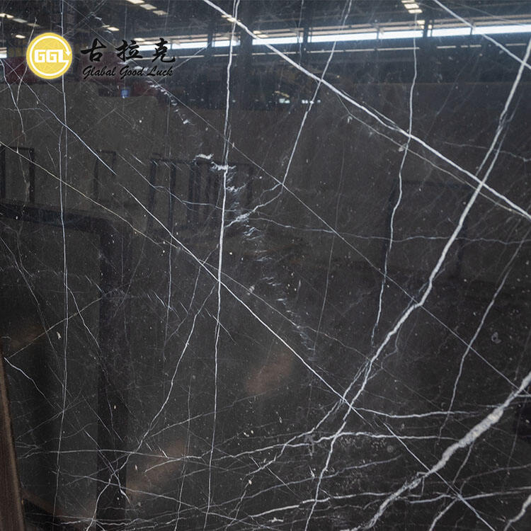 Polished Surface Nero Marquina Marble Slab for Interior Decorative and Floor Wall