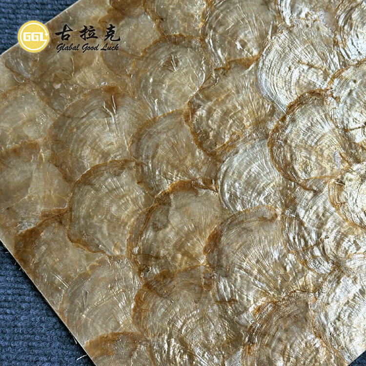 Golden Capiz Shell Mosaic Tile for Interior Decoration and Diy Furniture Decoration