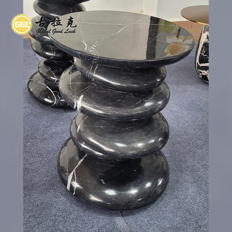 Stone Chair Unique Design Nero Marquina Marble Black Natural Stone