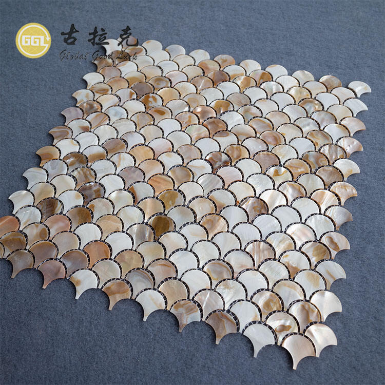 Interior Wall Decoration Fan-Shaped Mother Of Pearl Shell Mosaic Tile