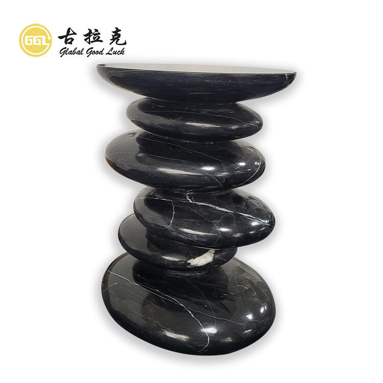 Stone Chair Unique Design Nero Marquina Marble Black Natural Stone