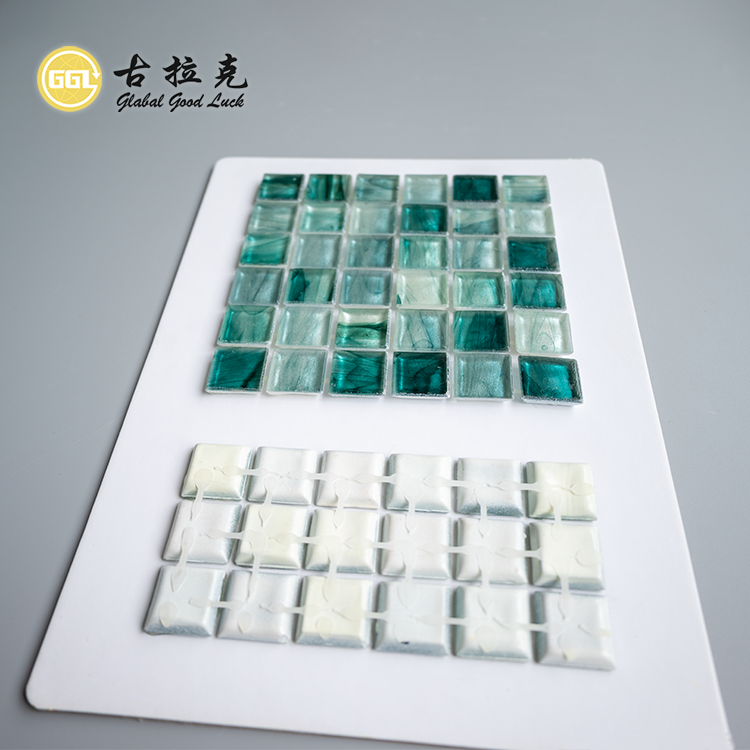 Dot-mounted Painted Glass Pool Mosaic Tile Green Bathroom Wall Floor Tile