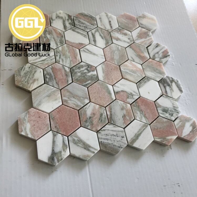 Rosso Norwegian Marble Hexagon Mosaic Tile For Wall and Floor Tile