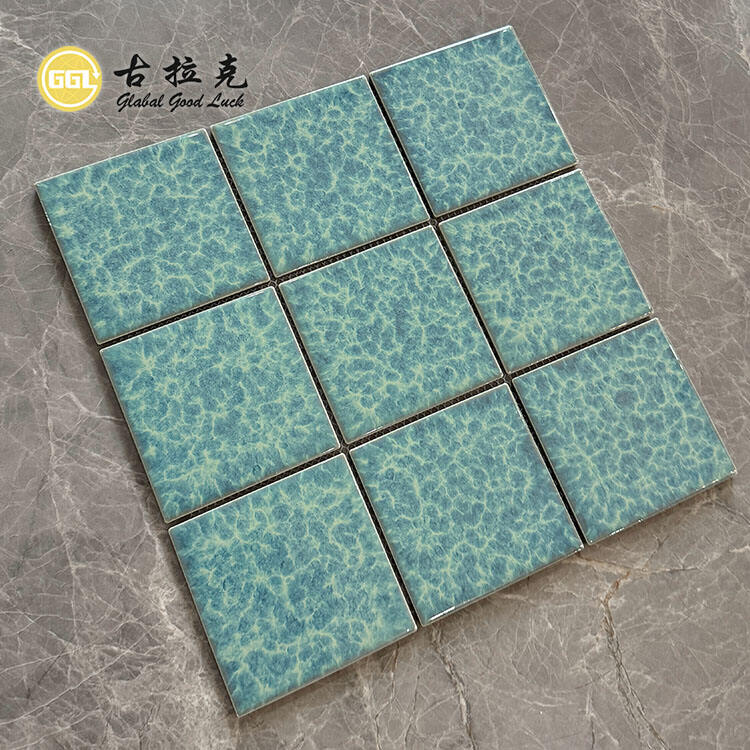 Kiln-surface Green Ceramic Mosaic Floor Wall Pool Bathroom Kitchen Tile