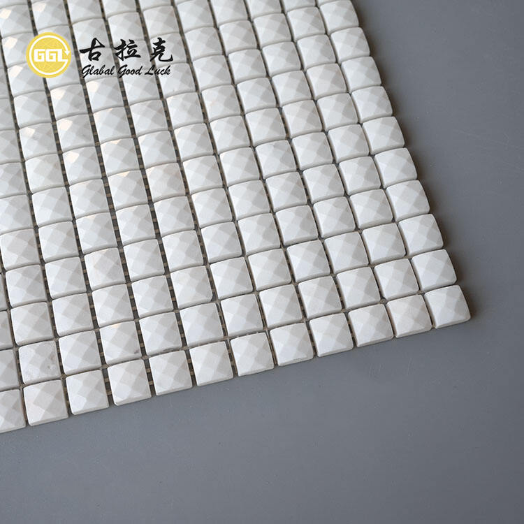 3D Design Glossy Surface Ariston White Marble Mosaic Tiles