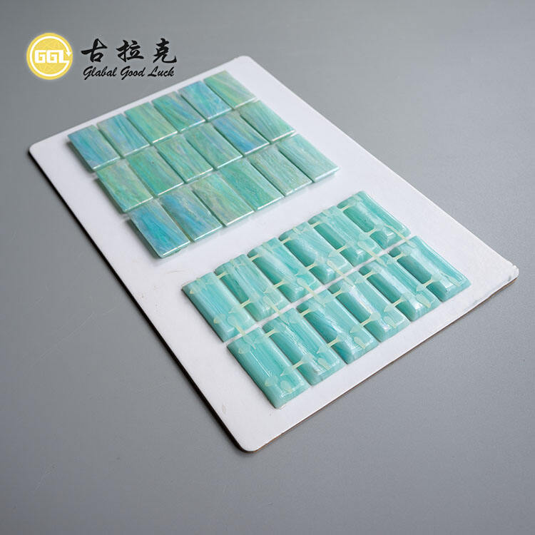 New Light Green Glass Mosaic Tile Dot-Mounted Pool Mosaic Tiles