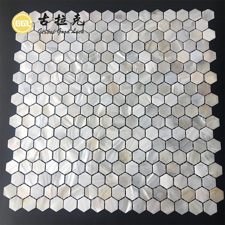 Kitchen Backsplashes Hexagon Shape Shell Mosaic Tile Wall Decoration