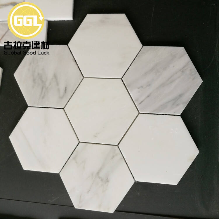 Marble Mosaic Style Large Hexagonal Tile