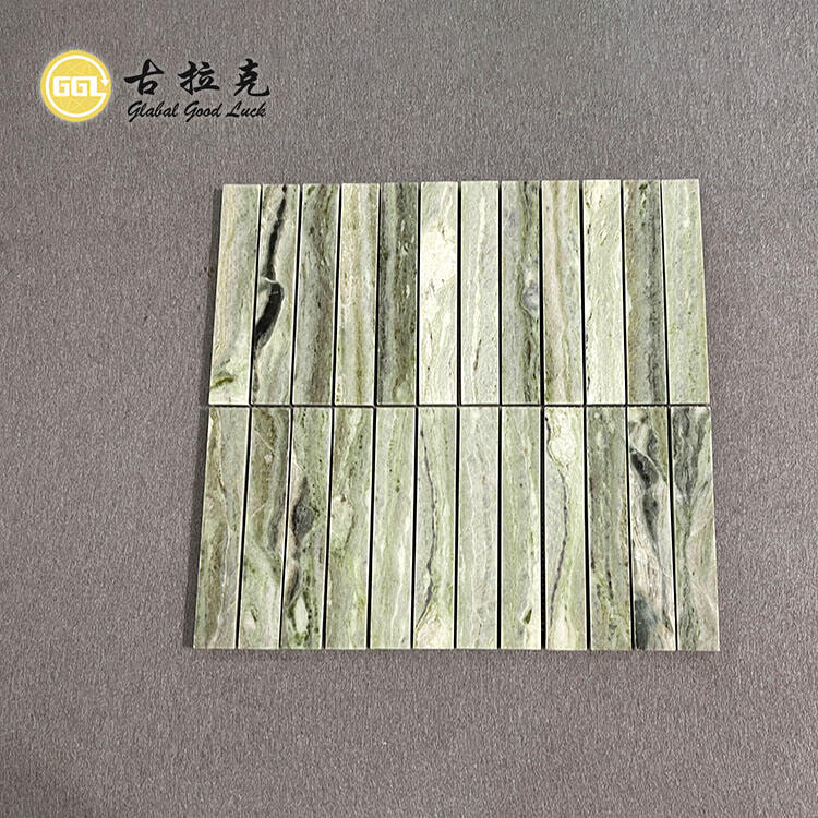 Ming Green Marble Mosaic Tile Polished Rectangle Marble Tile