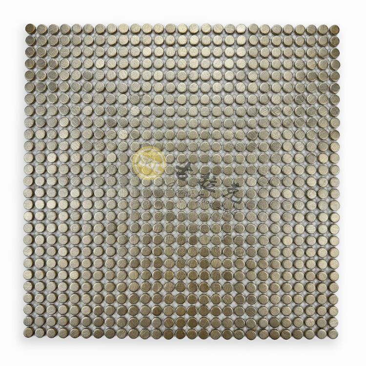 Mini Dots Round Metal Mosaic Stainless Steel Mosaic Wall Tiles Decor