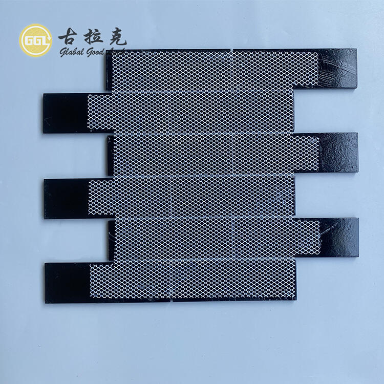 Black Glass Mosaic Tile Gold Edged Tile for Exterior Interior Villa Hotel Decor