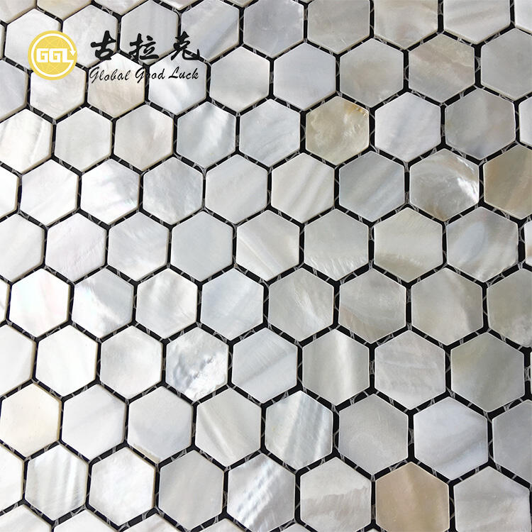 Kitchen Backsplashes Hexagon Shape Shell Mosaic Tile Wall Decoration