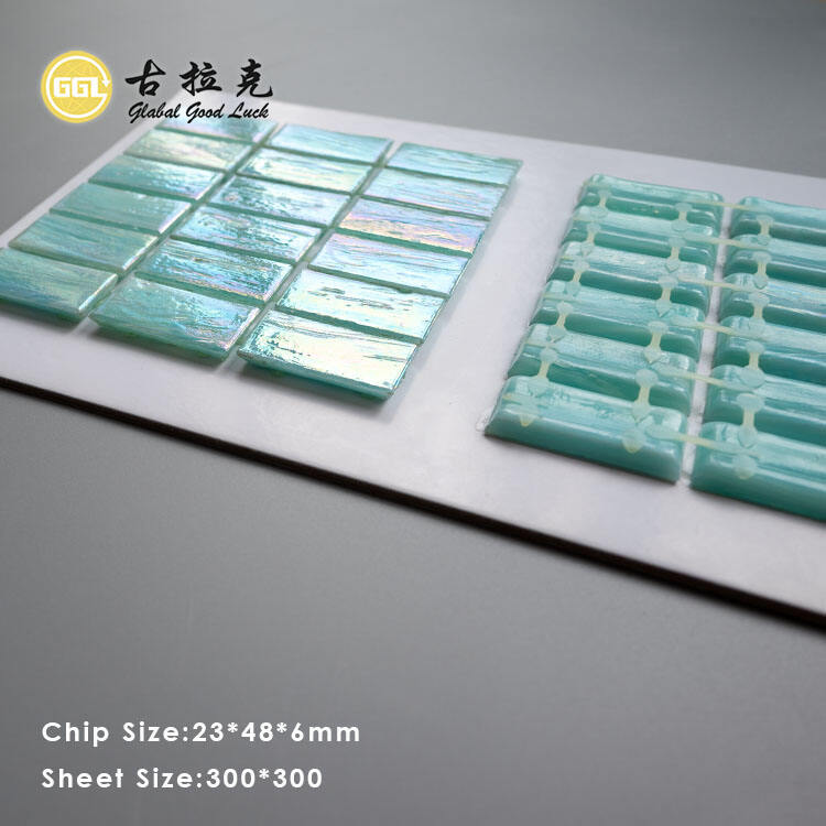 New Light Green Glass Mosaic Tile Dot-Mounted Pool Mosaic Tiles