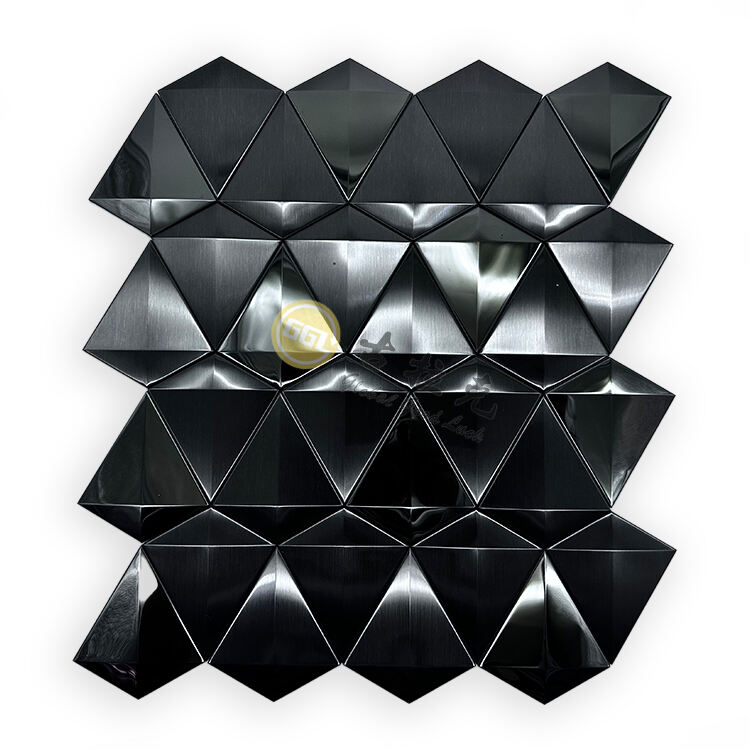 3D Irregular Shape Stainless Steel Metal Mosaic For Wall Tiles