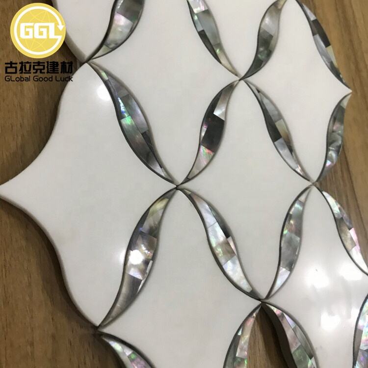 Stone Mosaic Tile Waterjet Mosaic Tile Butterfly Sea Shell Mosaic Tile