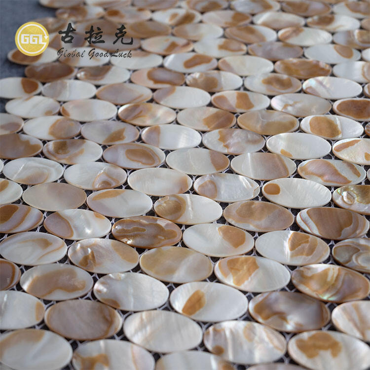 Oval Seashell Mosaic Tile For Kitchen Backsplash and Shower Wall